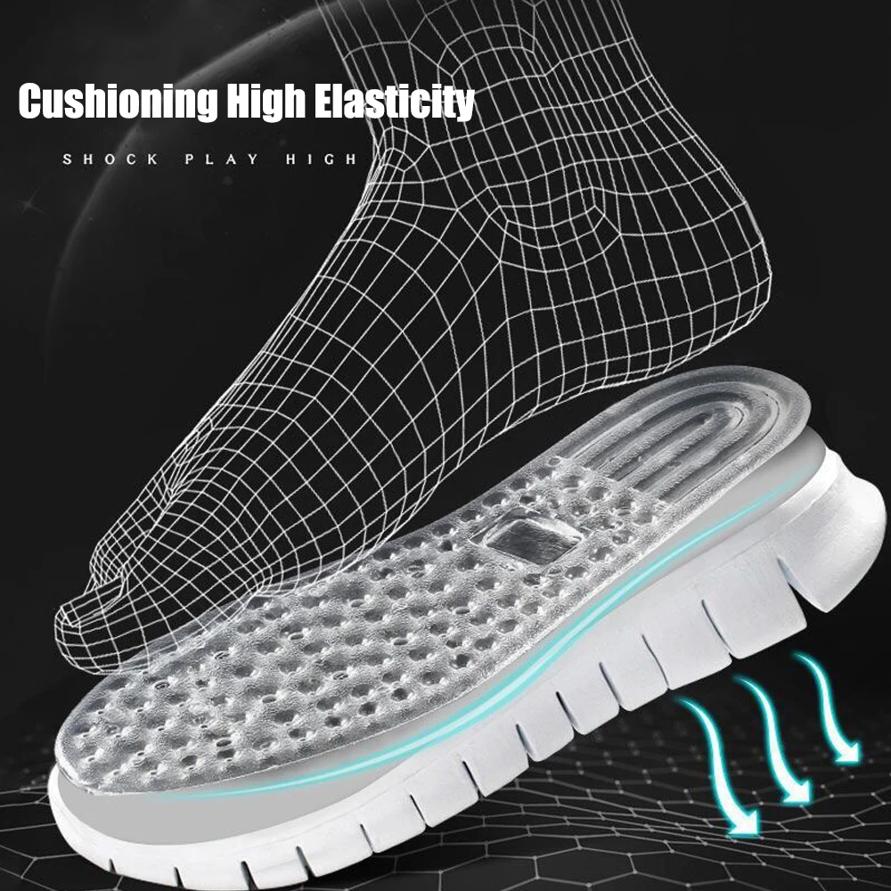 Silicone Sport Insoles for Basketball Shoes Air Shock Absorption Cushion Fascitis Plantar Insoles for Feet Massage Shoe Sole