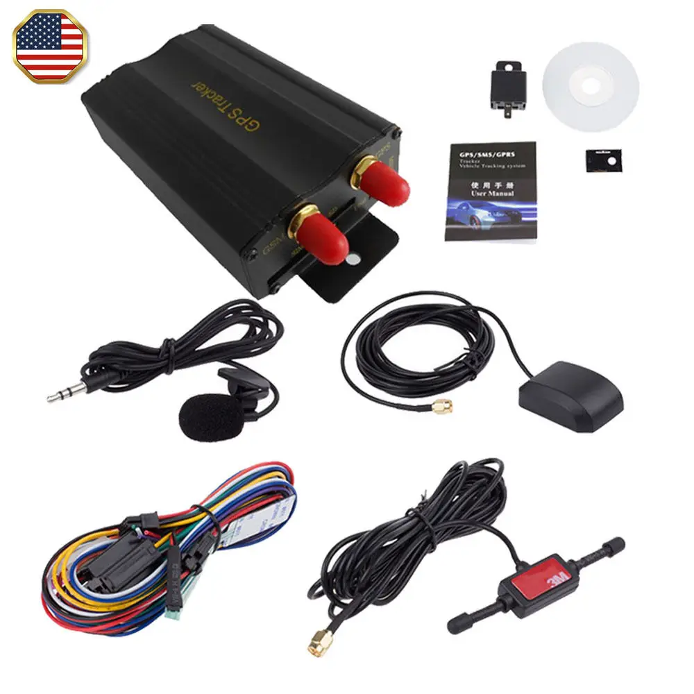 GSM/GPRS Tracking Vehicle Car GPS Tracker Tk103A GPS103A Real Time Tracker Door Shock Sensor ACC Alarm Tracking System