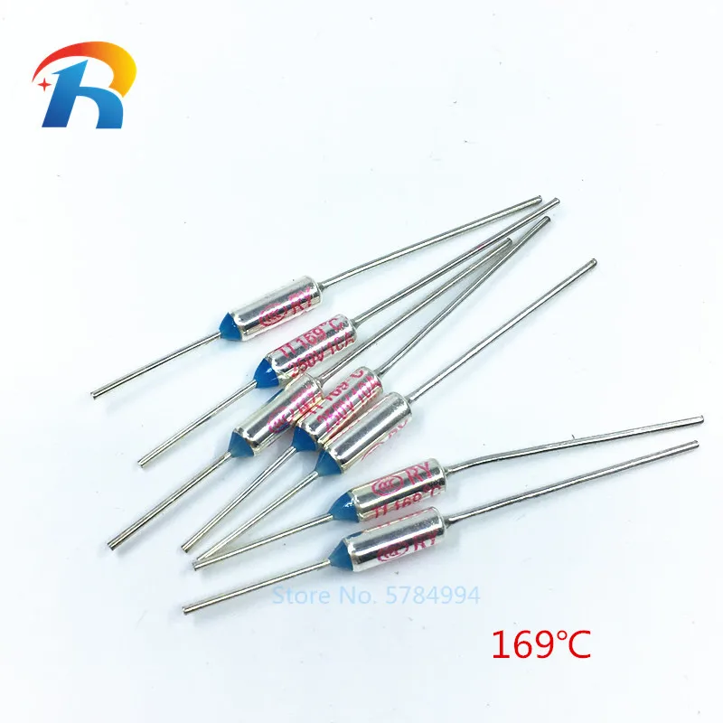 

100PCS Thermal fuse RY Tf 169 Celsius degrees 10A250V Metal Thermal Protector thermal fuse metal shell Thermal Cutoff TF 169℃