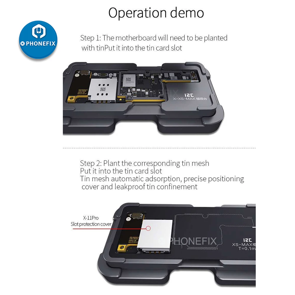 Qianli 6 In 1 Middle Frame BGA Reballing Planting Platform For iPhone X-11Pro Max Motherboard Positioning Tin Planting Holder