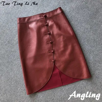 Top brand Spring 2020 Women Genuine Real Sheep Leather Skirt E6  high quality