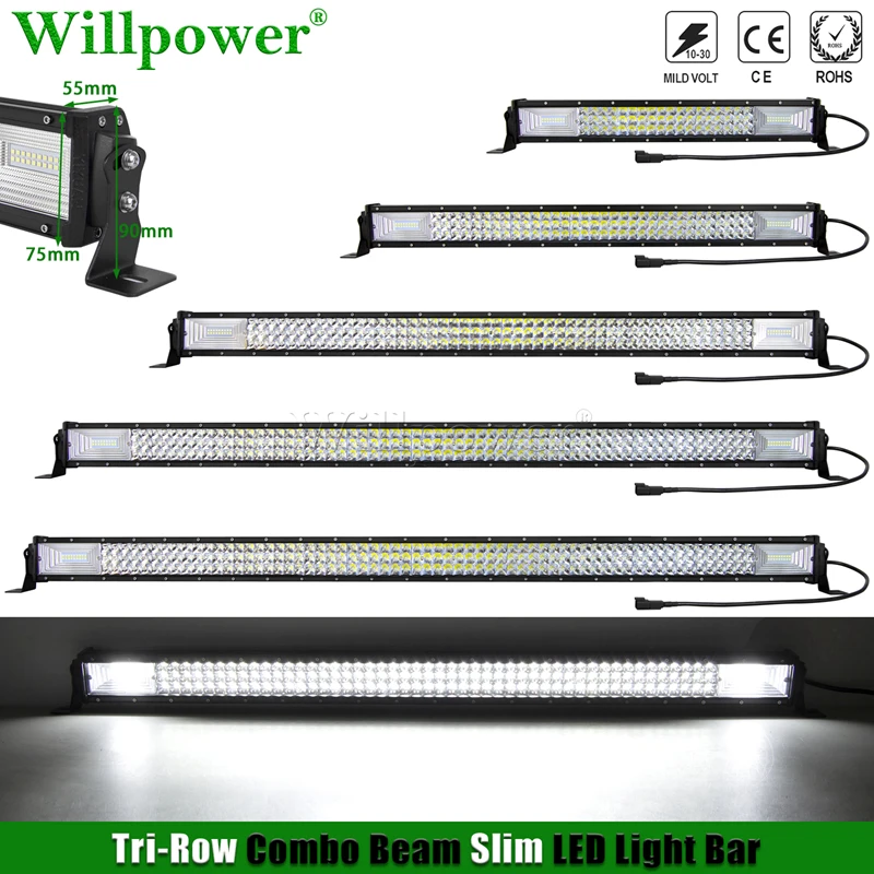 

Offroad Car Roof 22" 32" 42" 50" 52" Slim LED Light Bar For Jeep JK Chevy 4x4 Truck SUV 4WD DT Connector LED Bar Fog Lightbar