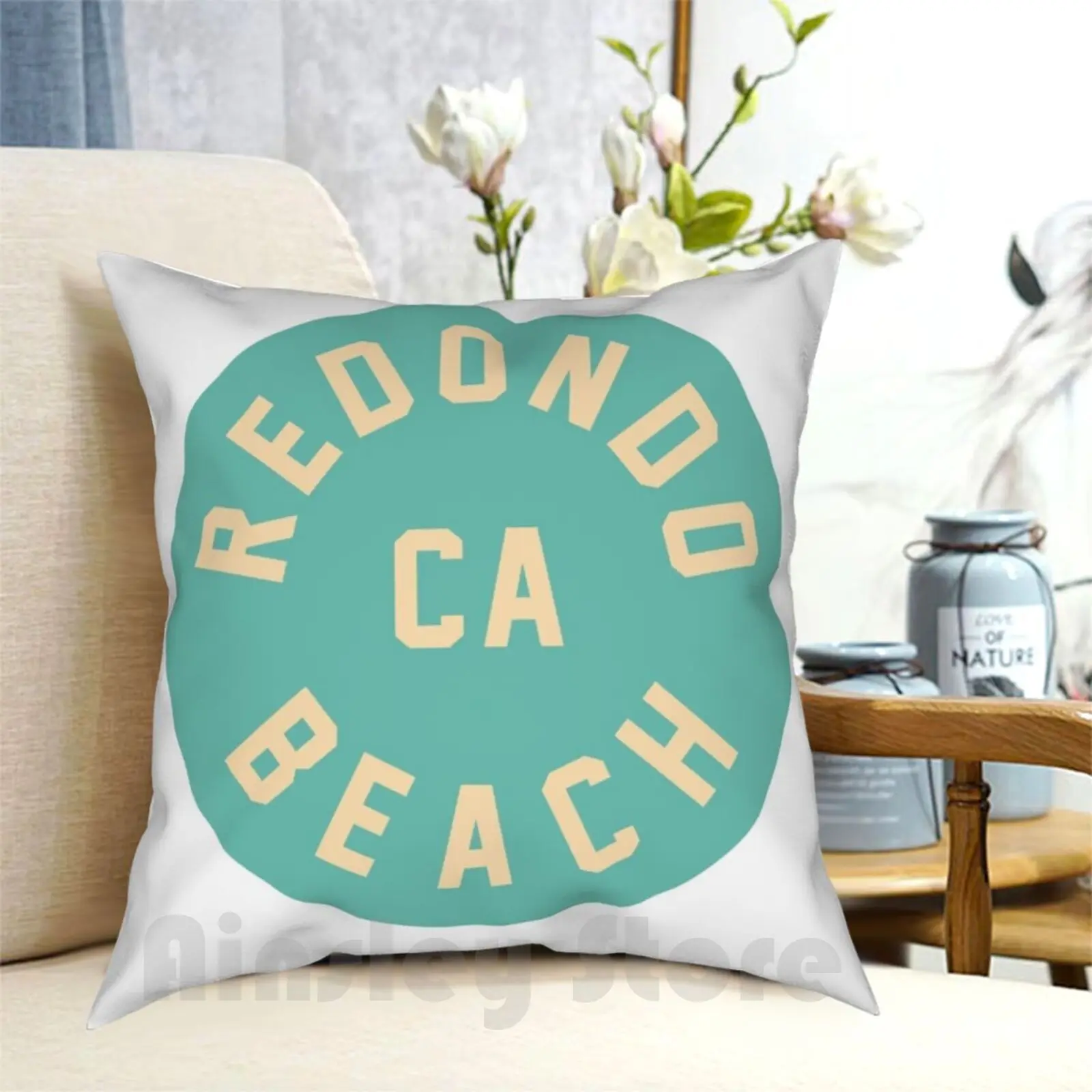 Redondo Beach-California Pillow Case Printed Home Soft DIY Pillow cover Redondo Surf Surfer Surfing Palm Springs Palm