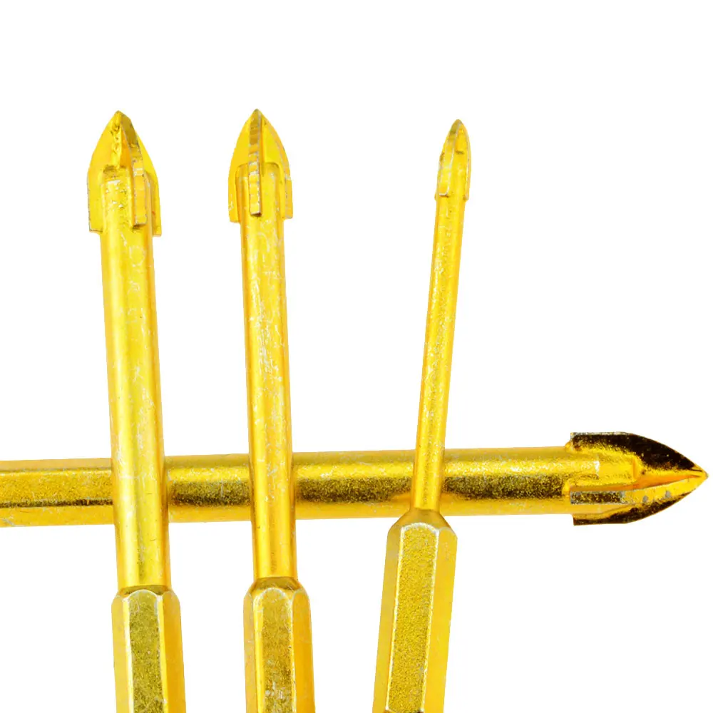 1PC Hexagonal Handle Cross Alloy Ceramic Four-Blade Drill Bit Drill for Vitrified Brick Ceramic Tile Glass Alloy Drill Bit Tool