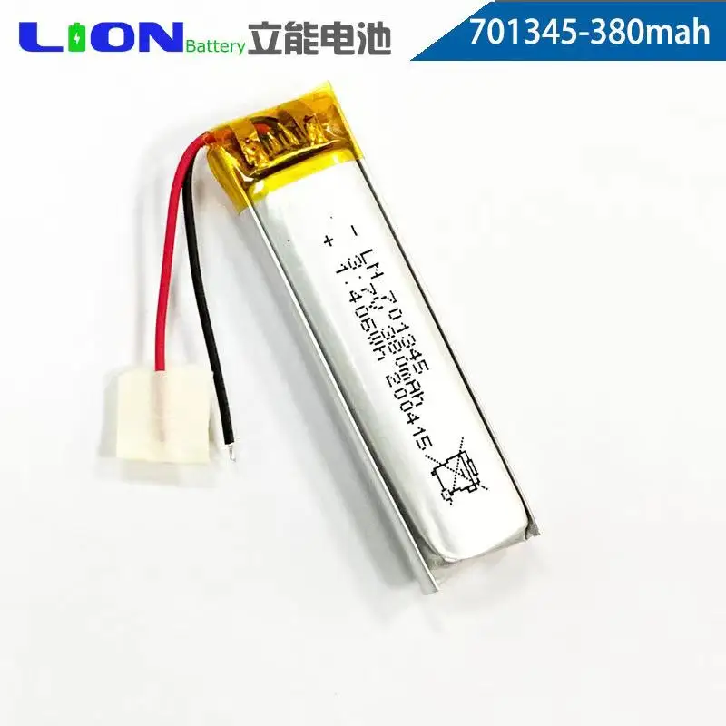 681345, 701345, 3.7 v rechargeable lithium battery 400 mah polymer lithium battery LED lights speakers