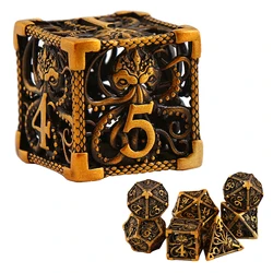 7pcs Pure Copper Metal Dice Set DND, Cthulhu Dice  Used for Dungeon and Dragon  Role Playing Games dice