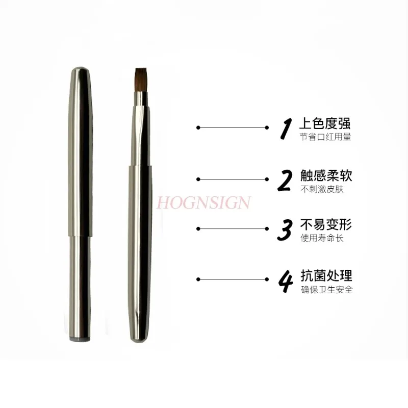 もみカバー付き伸縮式ポータブルフラットリップブラシ口紅リップブラシミニメイクアップセール