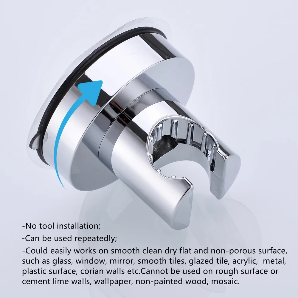 Vacuum Suction Cup Bidet Sprayer Bracket No punch Shower Head Holder Removable Wall Mount Holder ABS Bathroom Accessories Black