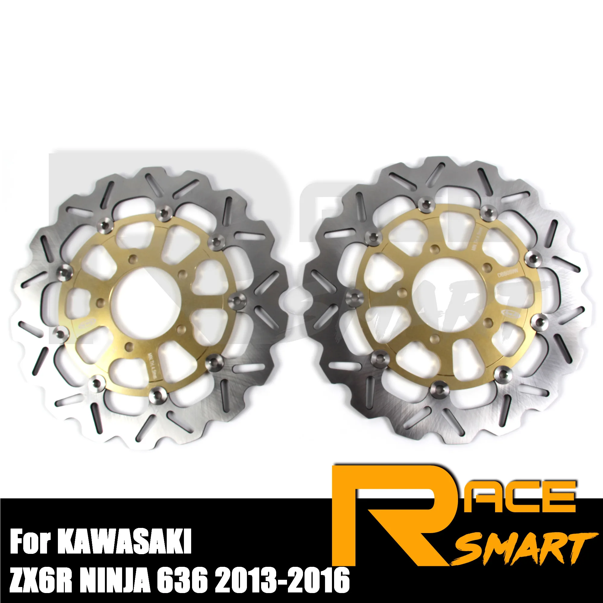 Motorcycle CNC Floating Front Brake Discs Rotors For KAWASAKI ZX6R NINJA 2013-2021 Brake Disks ZX 6R ZX-6R ZX636 Ninja 2014 2015