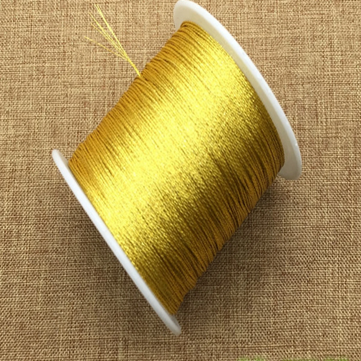 One Spool Metallic Gold Nylon Twine Thread String Jewelry Beading Braided Cord