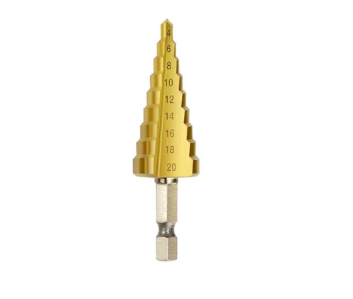 Wholesales Step Drill Bit 3pcs  Titanium Steel Woodworking Metal Drilling Set Step Cone Cutting Tools