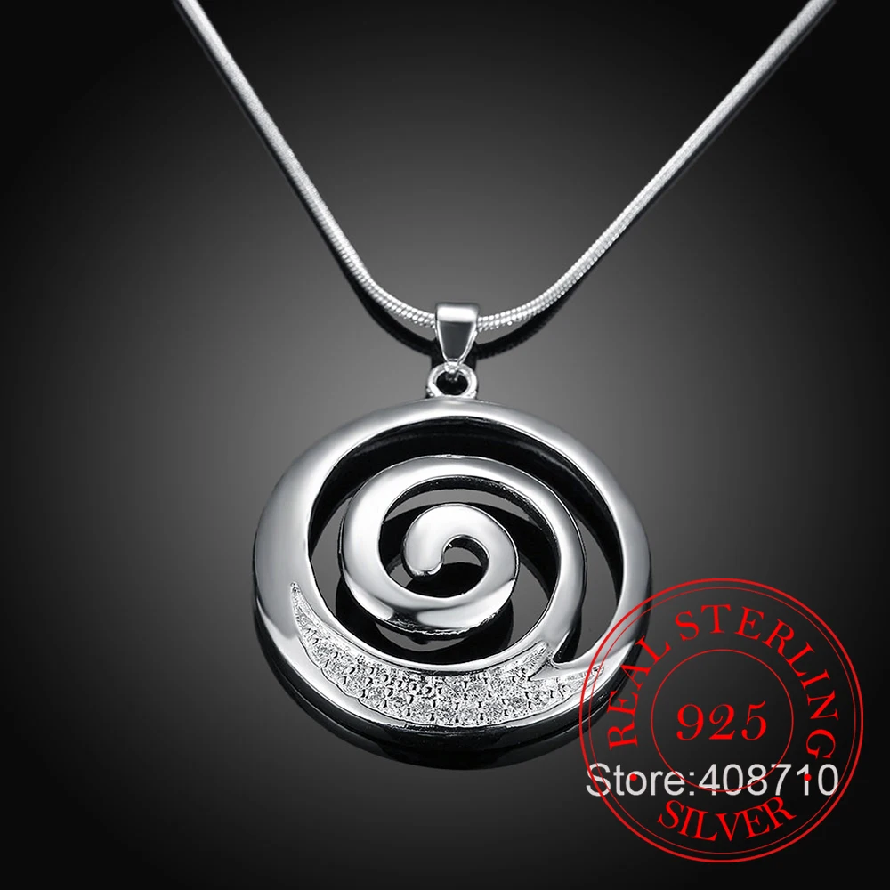 Simple Necklaces for Women 2023 Statement 925 Sterling Silver Surrounding Circle Zircon Pendants Necklace Wedding Bridal Jewelry