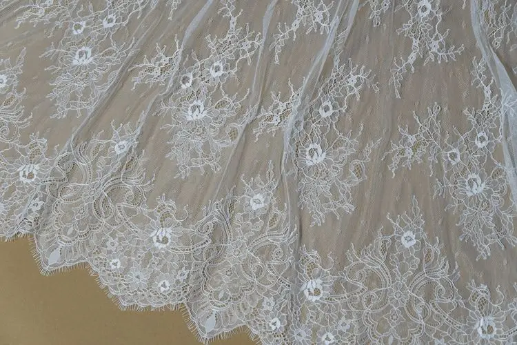 3mter price Eyelash Chantilly Lace Traditional Wedding Lace Fabric DIY Material Sewing lace