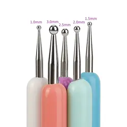 Ensemble d'outils de stylo de pointage d'ongle multicolore, peinture de vernis à ongles, ensemble d'outils d'art d'ongle de point de manucure, perceuse de point d'art d'ongle à extrémité touristique, 5 pièces