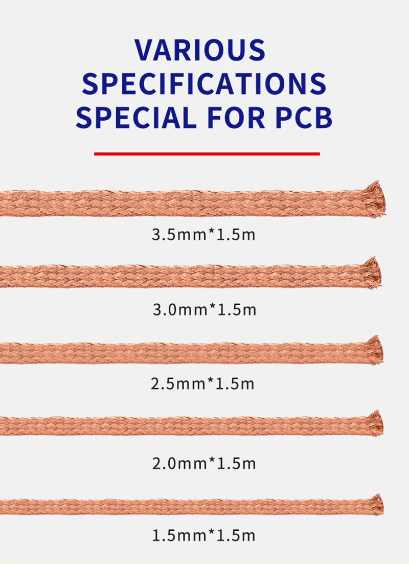 10 teile/los MECHANIKER Solder Docht Entferner Entlötdraht 1,0/1,5/2,0/2,5/3,0/3,5/4,0mm Entlötgeflecht BGA Löten Werkzeuge – Detail 5