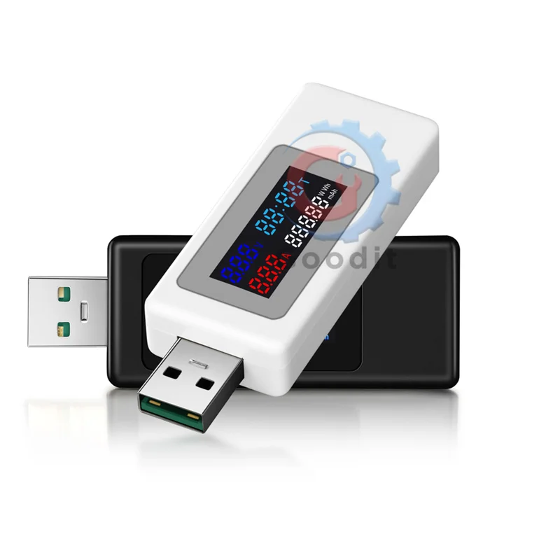 DC4-30V USB Tester Misuratore di potenza CC Voltmetro digitale Display del tempo Rilevatore di tensione corrente della banca di potere