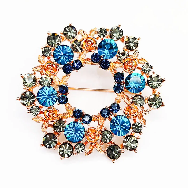 EYER New Arrival Fashion High Quality Flower Brooches Jewelry For Women Christmas Party Jewelry Gifts Crystal Brooch