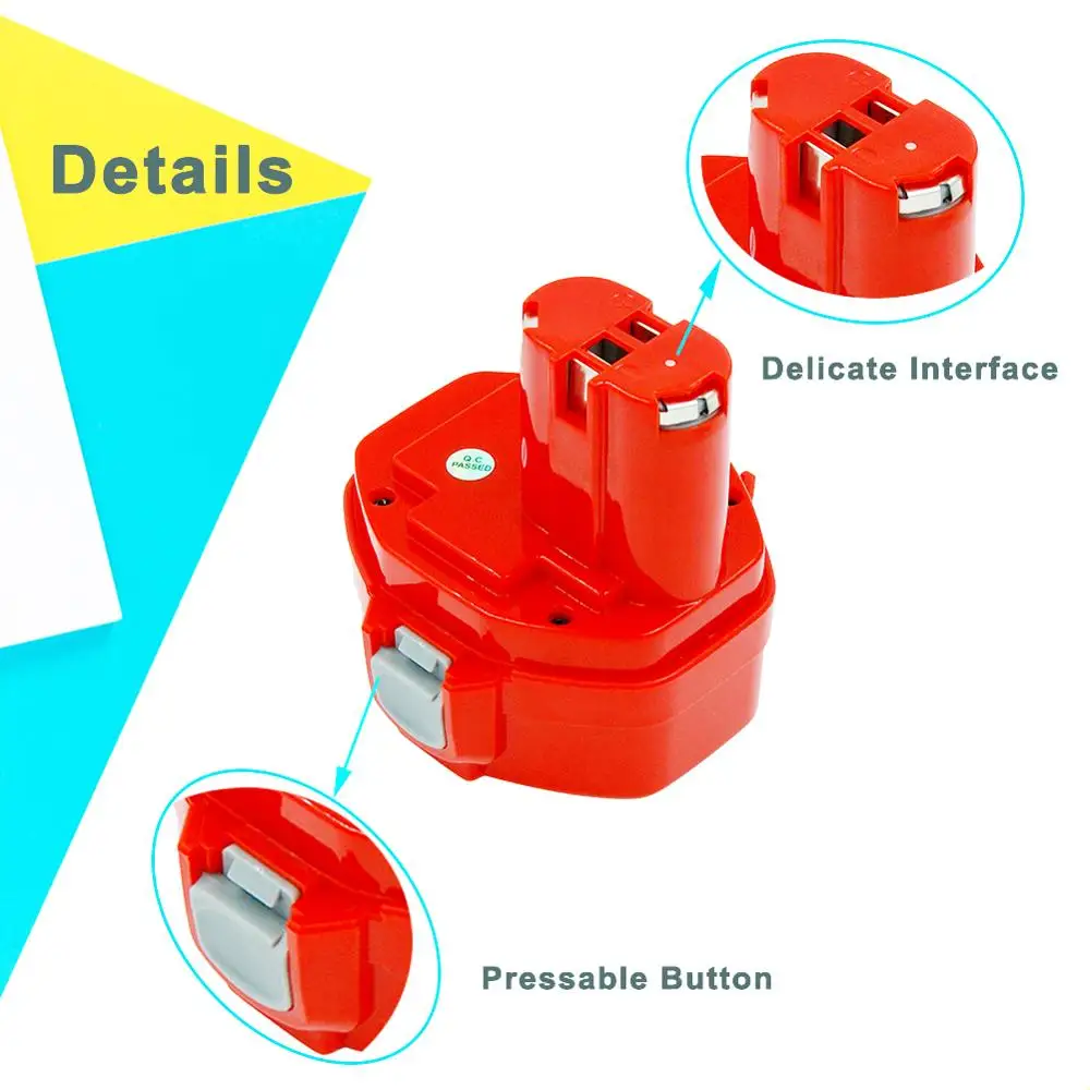 2pcs/lot Ni-CD 14.4V 3000mA  Rechargeable Battery Pack for Makita Power Tools Cordless Drill PA14 1433 JR140D 1422 1420 6280D