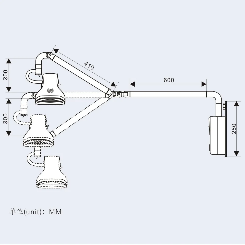 21W LED 7 Holes Hanging Operating Auxiliary Lamp Wall Mounted Medical Veterinary Examination Surgical Light With CE ISO