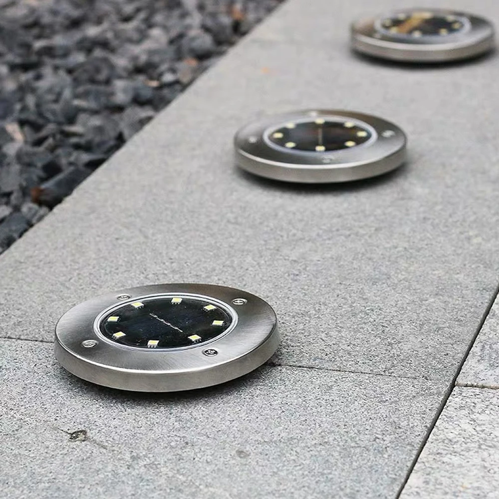 DC1.2V Solar 16LED Ondergrondse Licht Outdoor Waterdichte Rvs Gazon Straatverlichting