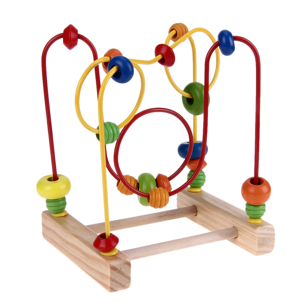 Baby Holz Spielzeug Runde Bead Maze kinder Spielzeug Pädagogisches Mathematik Zählen Kreis Perlen Abacus Linie Labyrinth Coaster Spielzeug