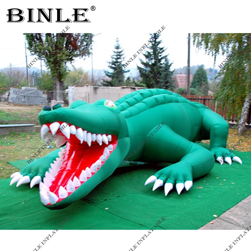 

Customized vivid giant inflatable crocodile for zoo decoration animal model with blower