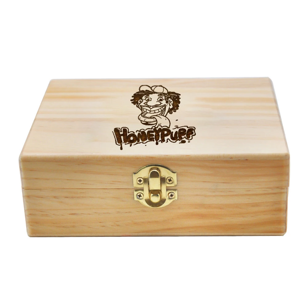 

HONEYPUFF Деревянная банка для хранения табака, натуральная деревянная банка для табака ручной работы