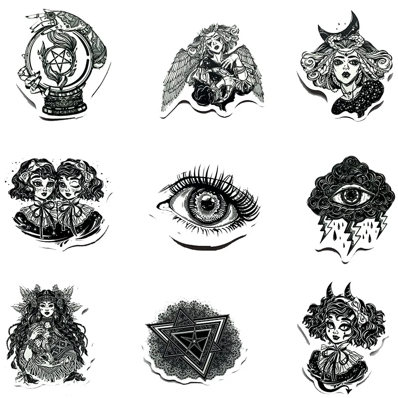 10/30/50Pcs Horror And Thriller Style Gothic Stickers Waterproof Decal Laptop Motorcycle Luggage Snowboard Fridge Car Sticker