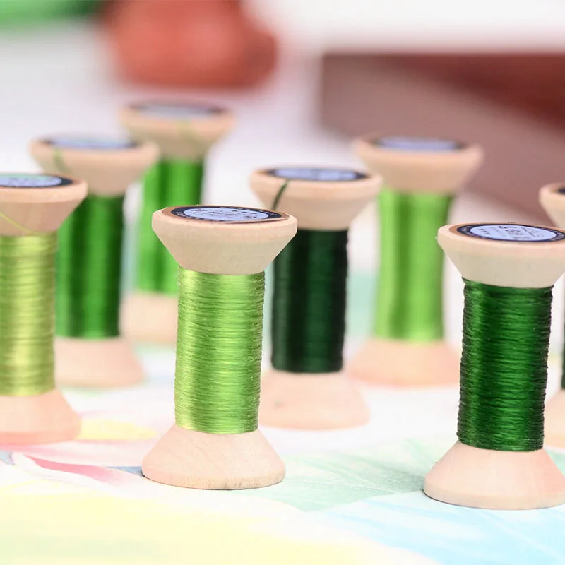 Handmade embroidery embroidery thread spool / silk embroidery thread / wrapped silk silk thread / willow green / each 20 meters