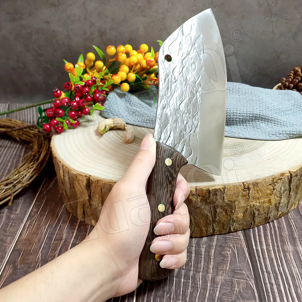 Stainless Steel Handmade Forged Kitchen Knives Cutting Meat Vegetable Slicing Chef Knife Full Tang Cleaver Knife Cooking Tools