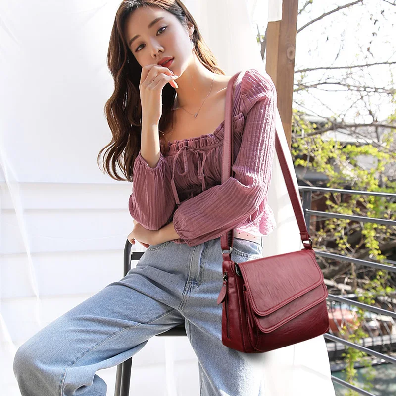 2023 Fashion Soft Leather Shoulder Bags Luxury Women Handbags Designer Brand Casual Crossbody Bags For Women Sac a Main Female