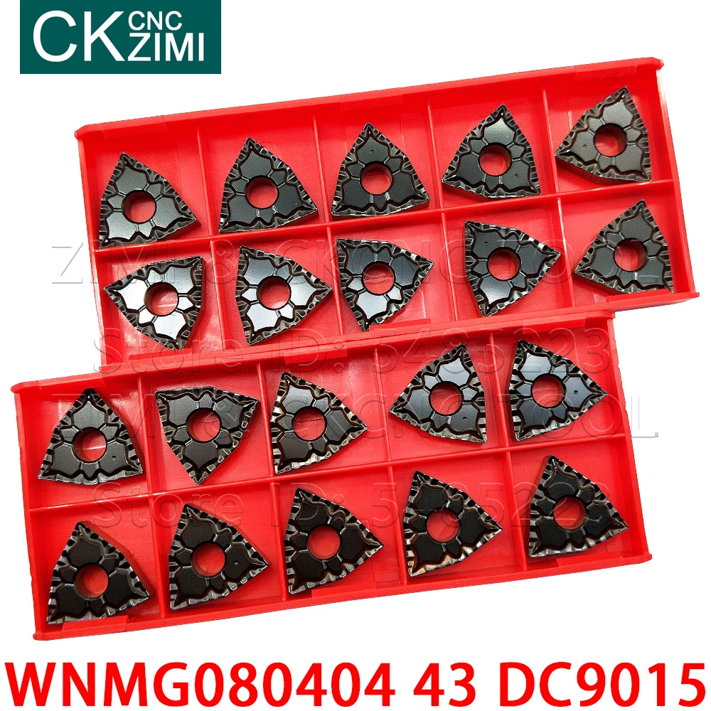 10PCS WNMG080404 43 DC9015 WNMG 080404 Carbide Inserts External Turning Tools CNC Mechanical Metal lathe Cutter Tools for steel