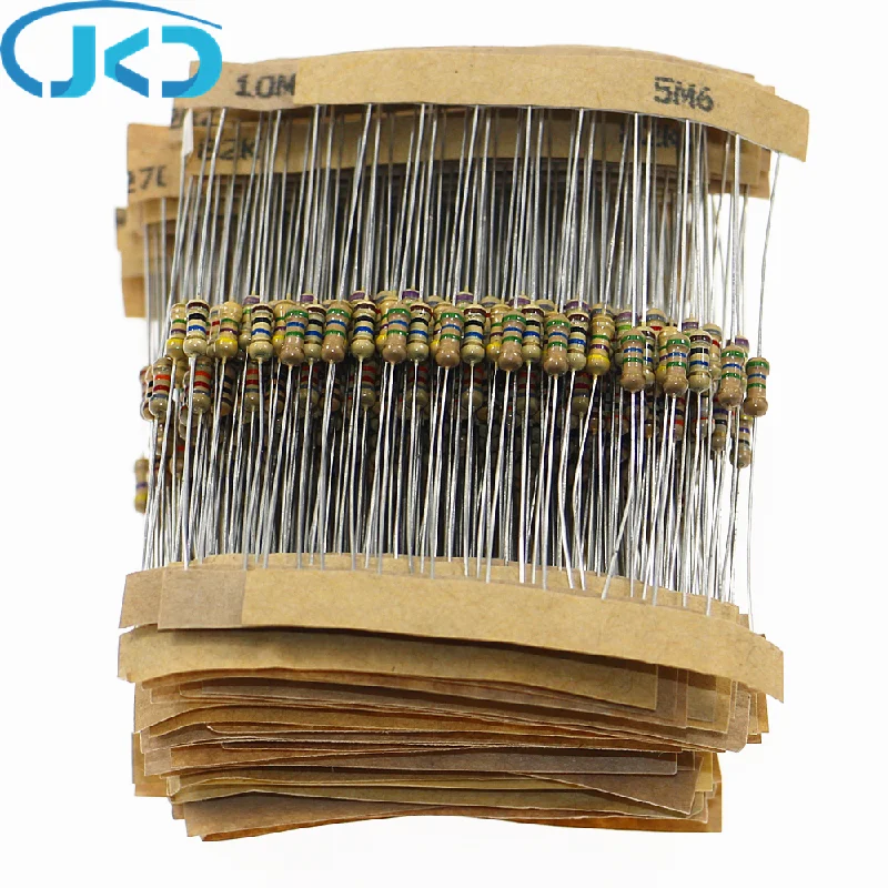 560pcs 56 Values 1/4W 0.25W 5% Carbon Film Resistor Assorted Kit Set 1 ohm ~ 10M ohm 100R 220R 1K 1.5K 2.2K 4.7K ohm resistance