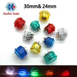 10 Stück Kopie SANWA OBSF-30 Arcade-Drucktaster transparent mit schöner LED 30 mm 24 mm für DIY Raspberry Pi MAME PC Pandora Game