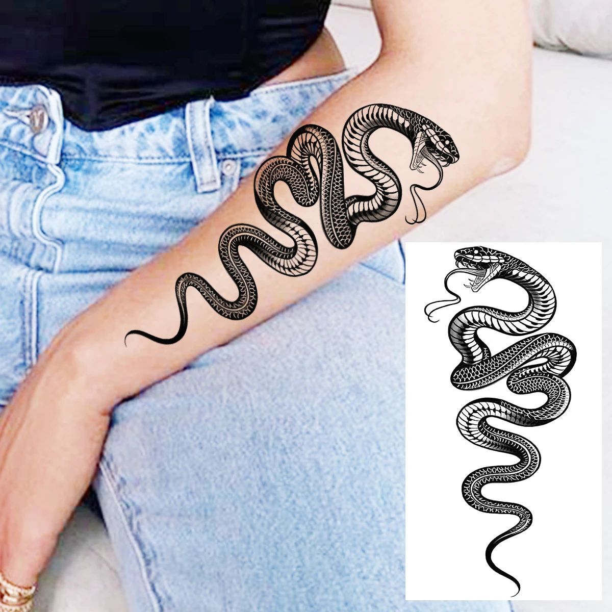 Pencil Sketch Halloween Skeleton Temporary Tattoos For Women Men Wolf Snake Dahlia Crown Fake Tattoo Sticker Arm Tatoos Creative