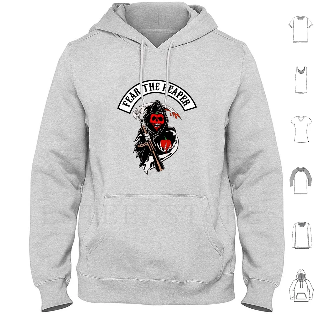 Fear The Carolina Reaper sudaderas con capucha de manga larga Fear The Reaper Carolina Reaper Hot Peppers