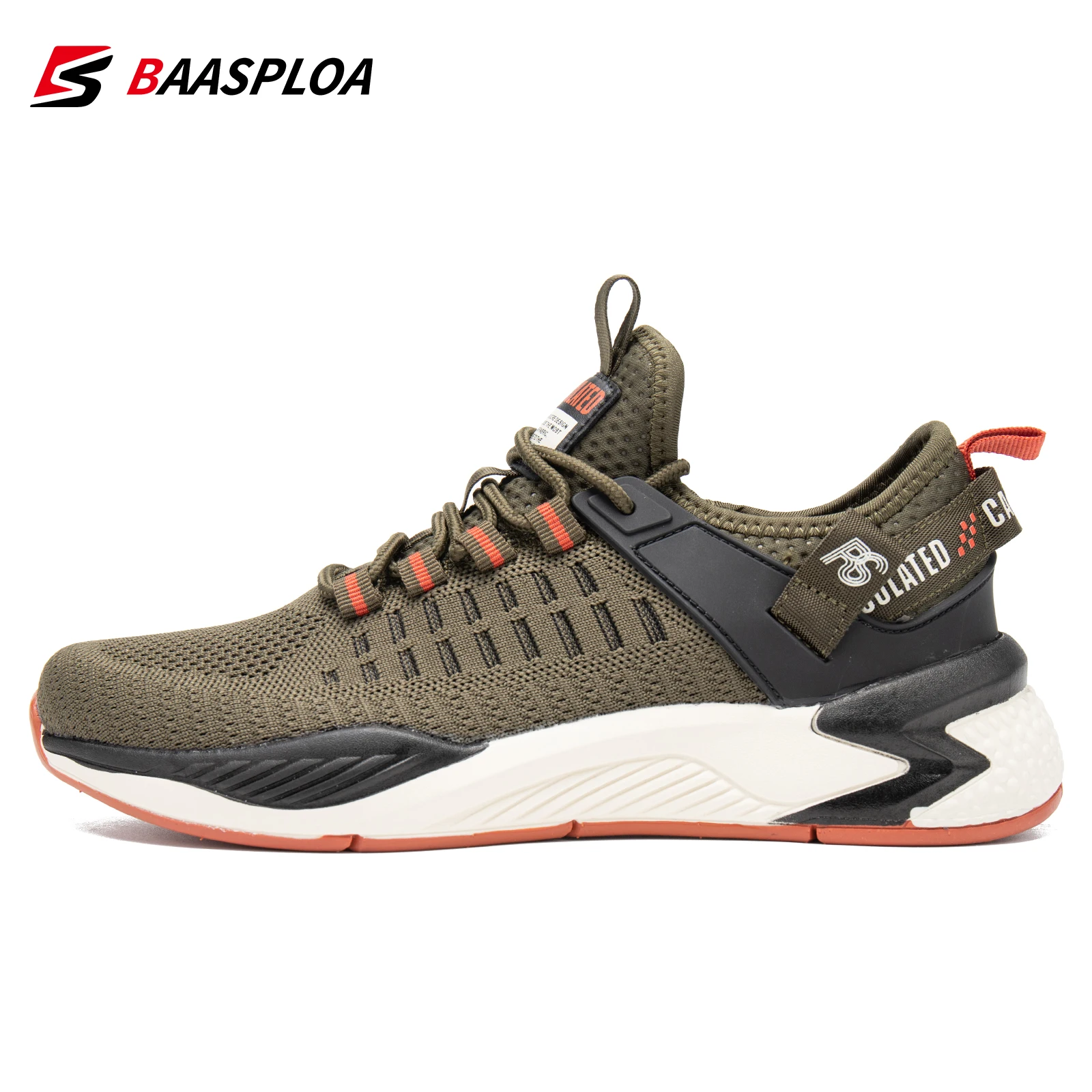 Baasploa Men Running Shoes New Fashion Lightweight Casual Sneakers Mesh Breathable Wear-resistant Sport Shoes Non-slip Outdoor