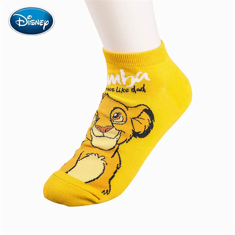 1pair Disney woman Lion King Simba/Wild Boar/Aladdin Lamp God/Dumbo Socks Harajuku cartoon Print Funny sock spring short Sock