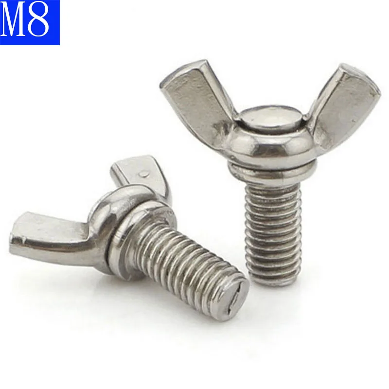 M8 - 1.25 8mm 304 Stainless steel  Wing Bolts Wingbolt Nut Butterfly Screw A2 DIN 316