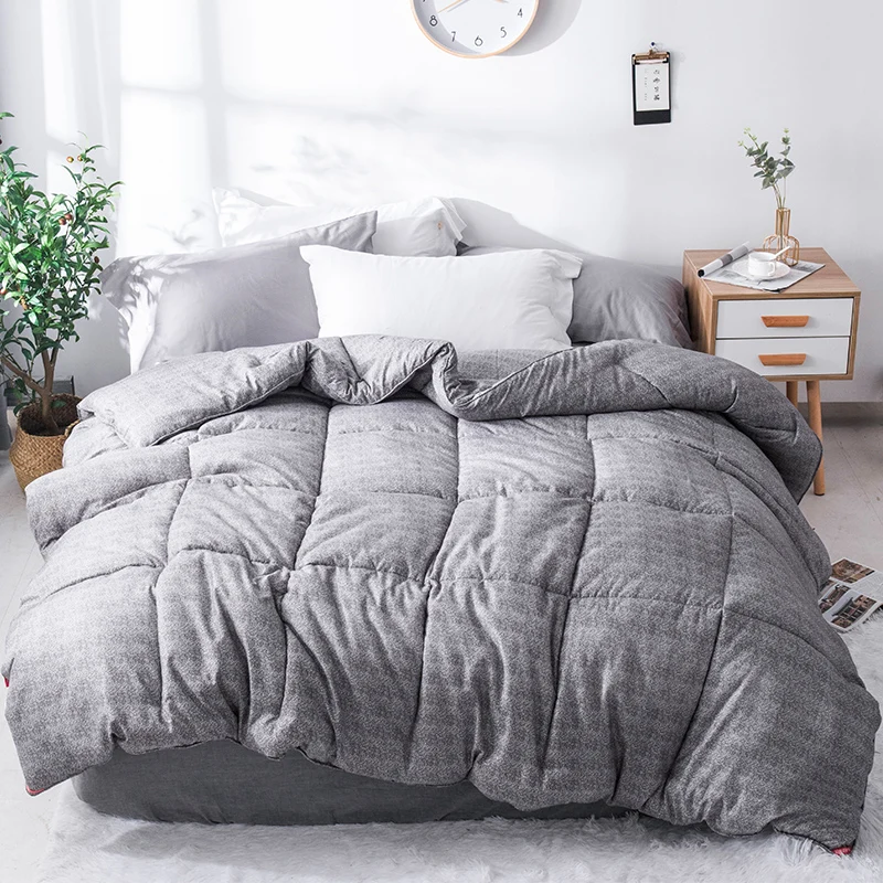 

High Quality Printing Winter Thick Duvet Bread Shape 100% Feather Fabric Comforter Quilt Bed Set Blanket Twin Queen King Size