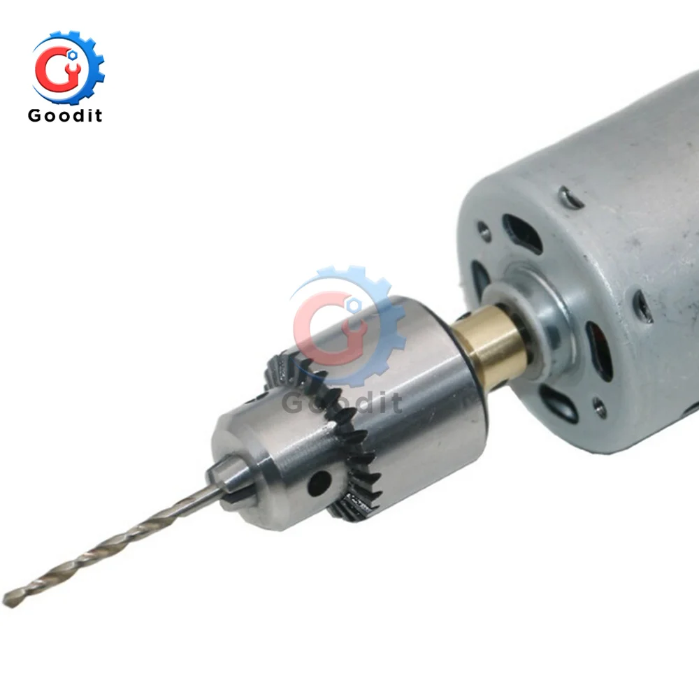 Micro Motor Drill Chuck Clamping Range 0.3-4mm Taper Mounted Mini Drill Chuck with Chuck Key 3.17mm Brass Electric Motor Shaft