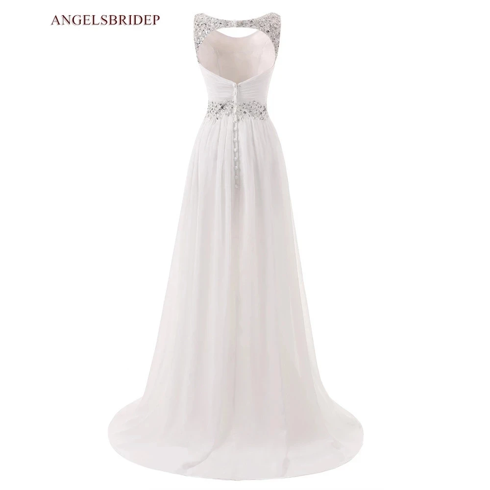 Formale Strand hochzeit Kleid Vestidos de Novia Chiffon Reich Taille Bodenlangen Elegante Brautkleider Braut Kleider Schnelle Lieferung