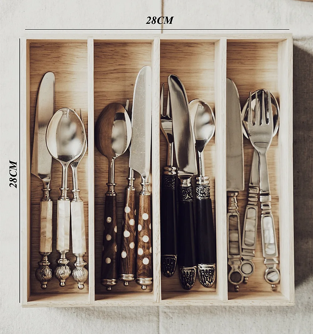 4 Equal Departments Wooden Storage in the Kitchen