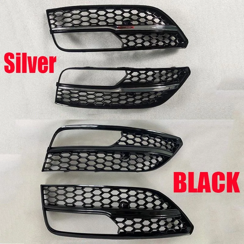 

For Audi A3 2012 2013 2014 2015 RS3 Style Black Silver Honeycomb Fog Light Lamp Cover Trim