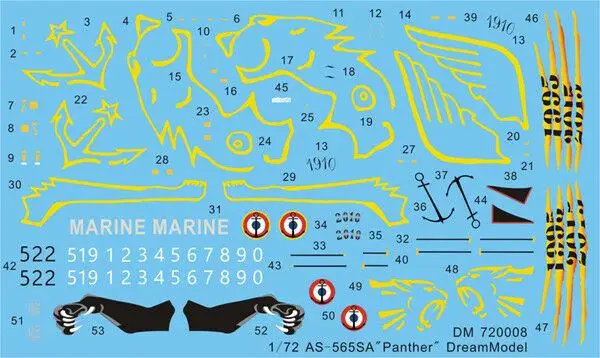 DREAM MODEL DM720008 1/72 France Navy AS-565SA Panther Helicopter Model Kit