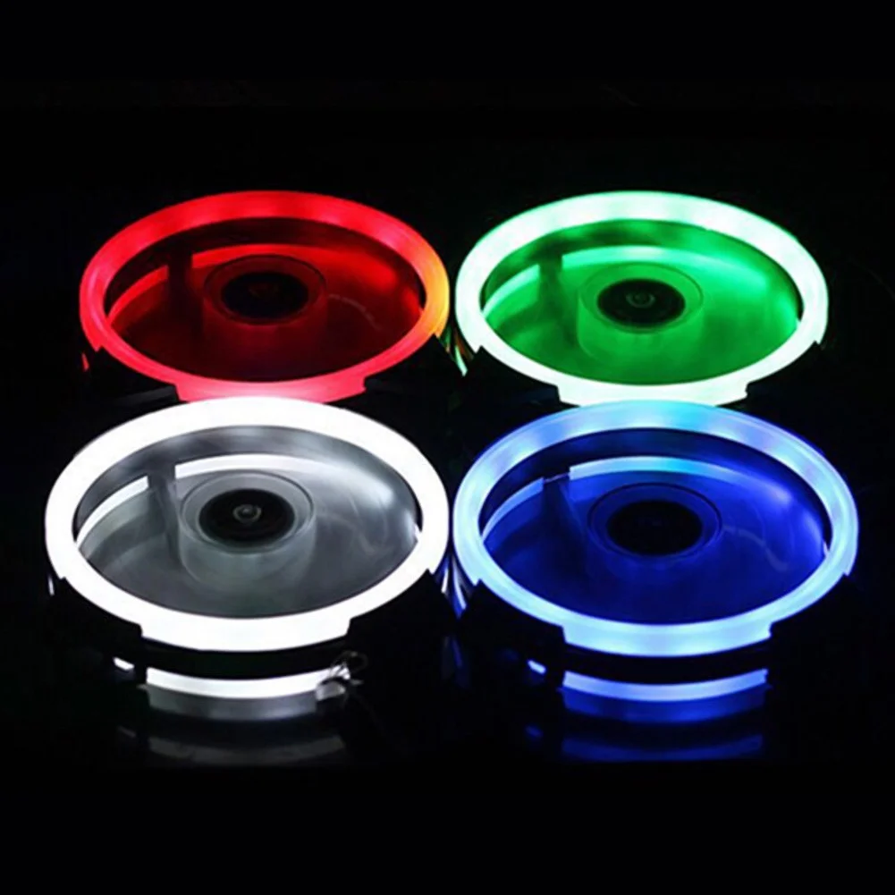 Rgb 케이스 팬 냉각 팬 120mm 3pin 다채로운 파란색 빨간색 유체 베어링 LED 컴퓨터 냉각 팬 라디에이터 히트 싱크