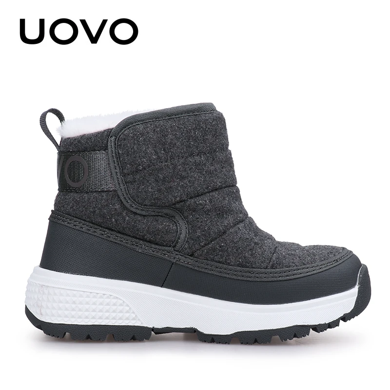 Winter Ankle Boots Kids UOVO New Arrival Warm Shoes Fashion  Plush Boys and Girls Snow Footwear Size #30-36