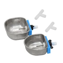 Stainless Steel Rabbit Water Bowl Farm Rabbit Automatic Drinker Rabbit cage fix cup Raising Fox Mink Drinking Bowl 1 Pc