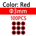 100 piezas de 3 mm rojo