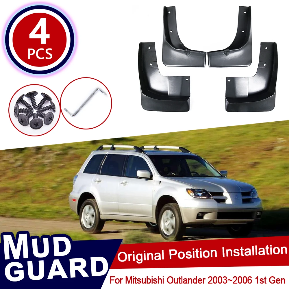 for Mitsubishi Outlander 2003~2006 Mudflaps Mud Flap Splash Guards Car Wheel Fender Front Rear Accessories 2004 2005 1st Gen